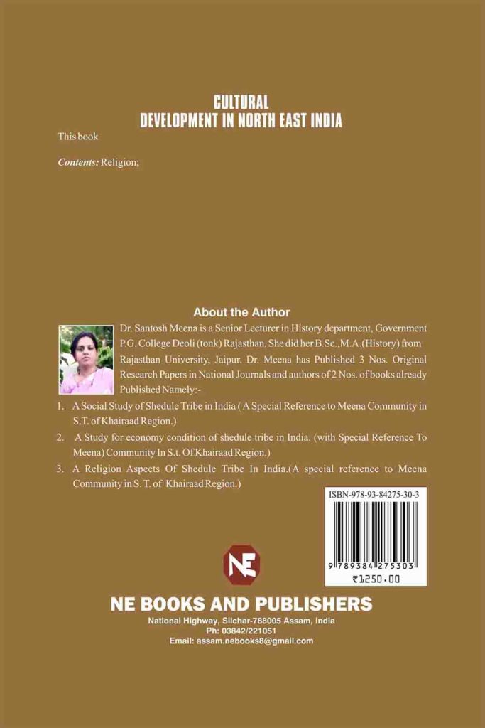 Cultural Development in North East India – NE BOOKS